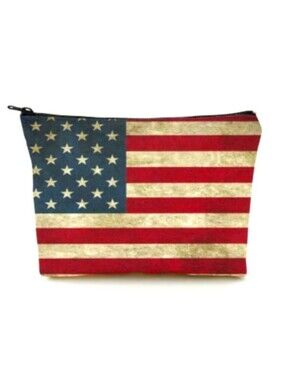 Cotton Flag Cosmetic Bag